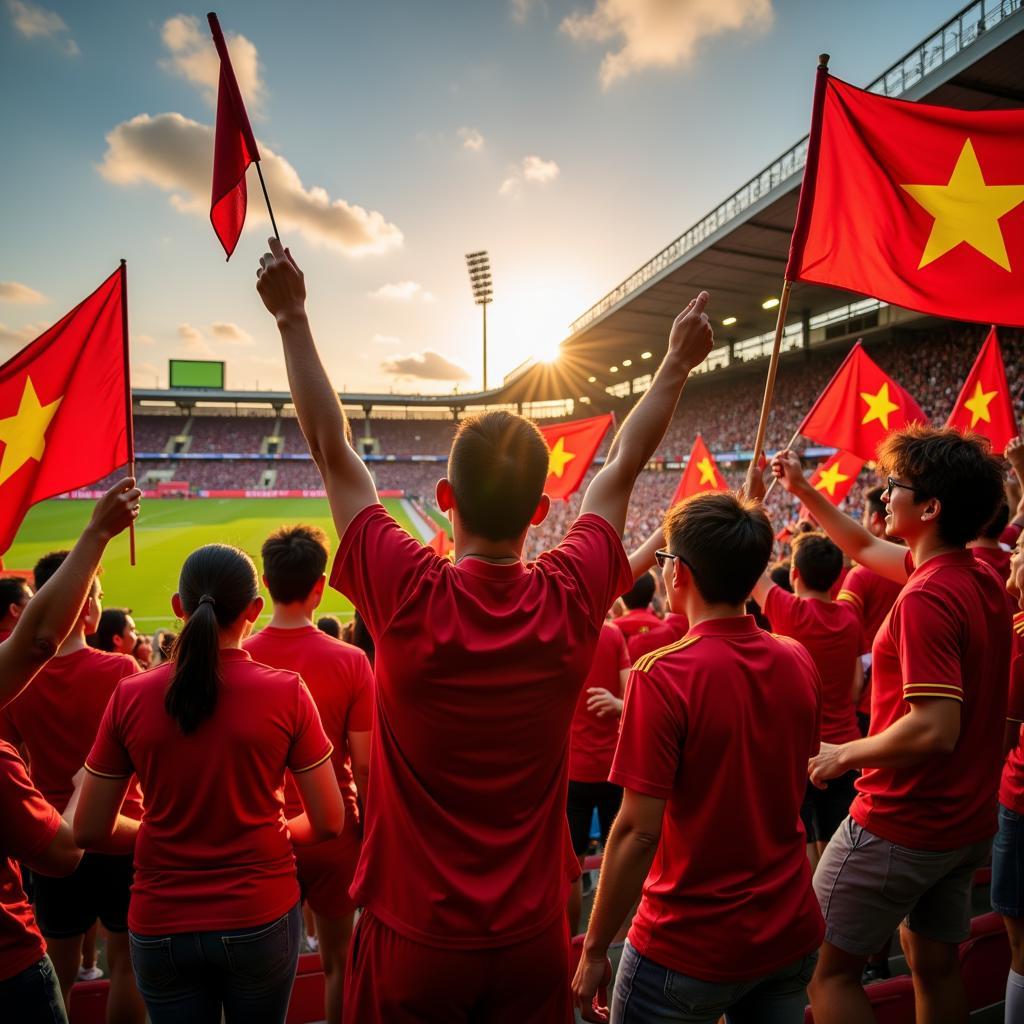 Vietnamese Football Fans Celebrate