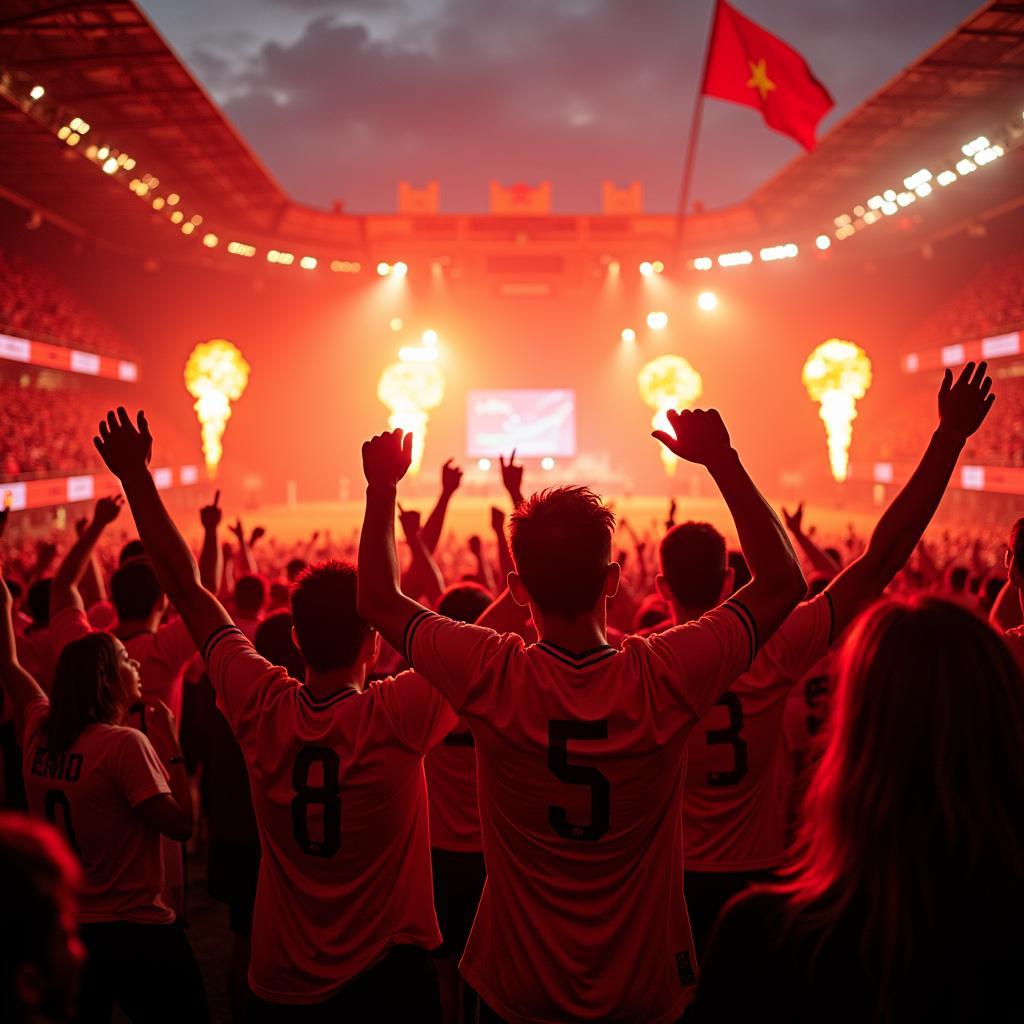 Vietnamese Football Fans Celebrating