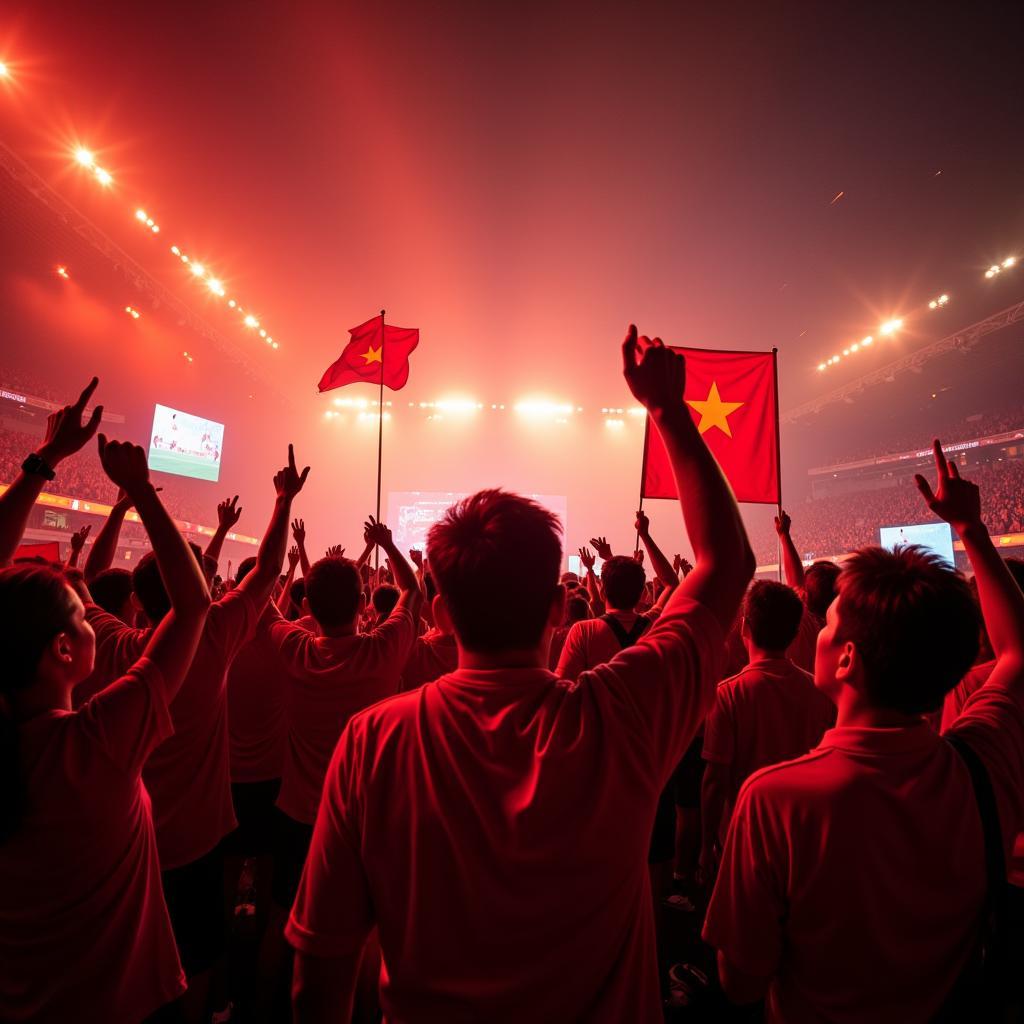 Vietnamese Football Fans Celebrating