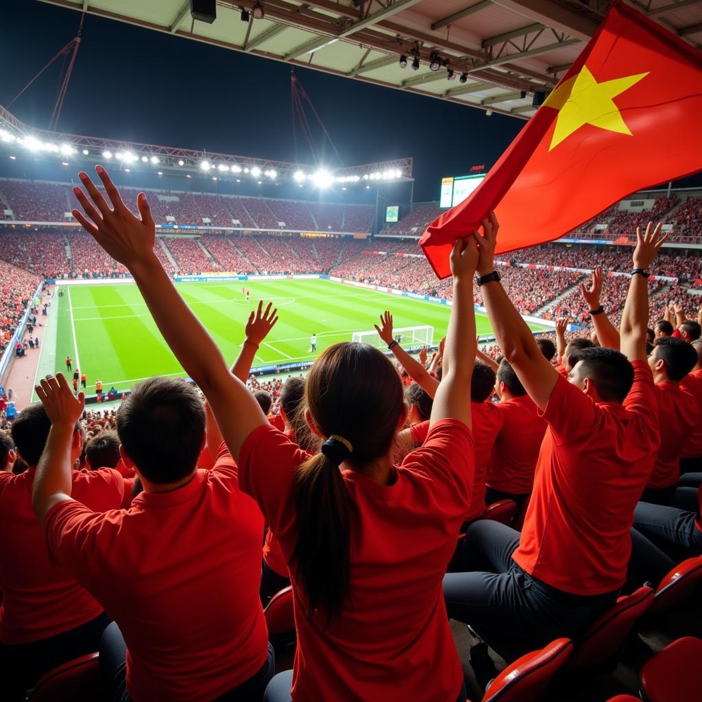 Vietnamese Football Fans Cheering