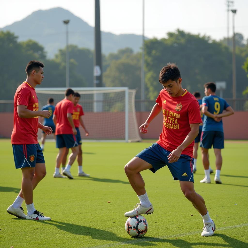 Vietnamese Football Team Training