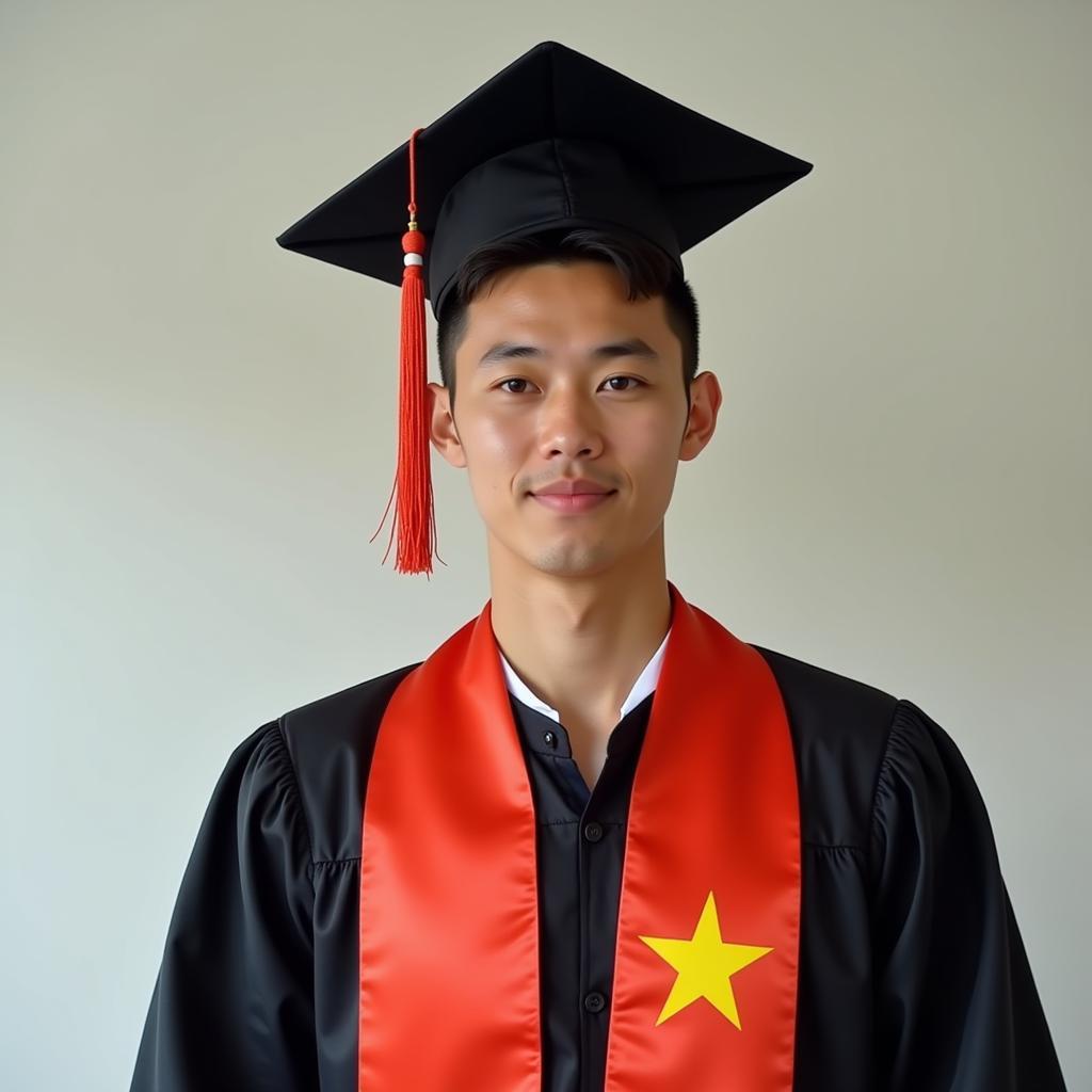 Vietnamese footballer graduation ceremony