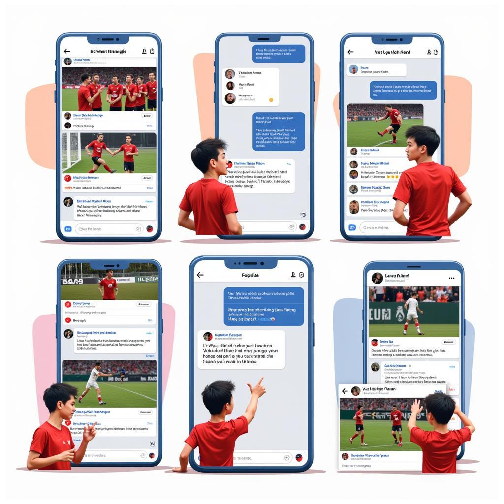 Vietnamese Footballers Interacting with Fans on Facebook