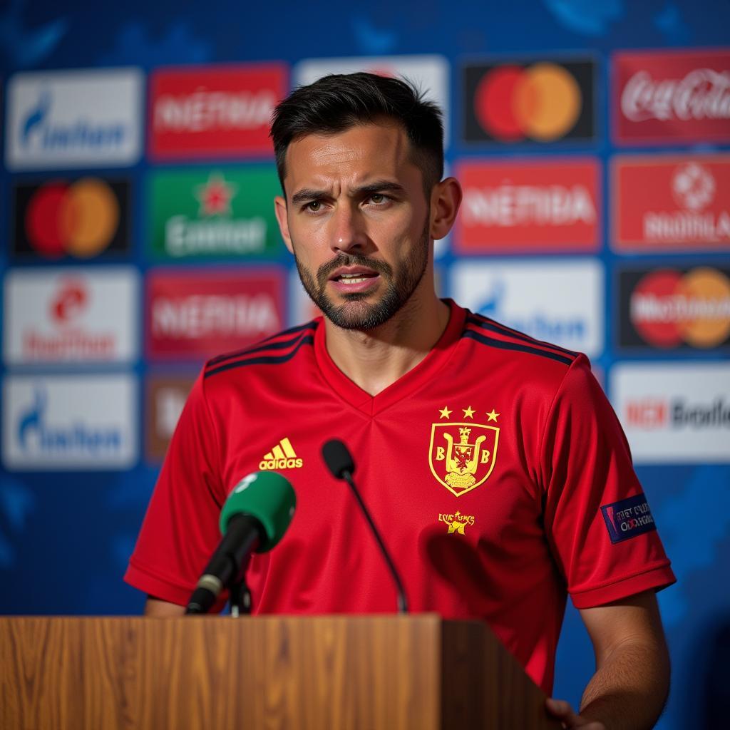 Vietnamese Player at Press Conference