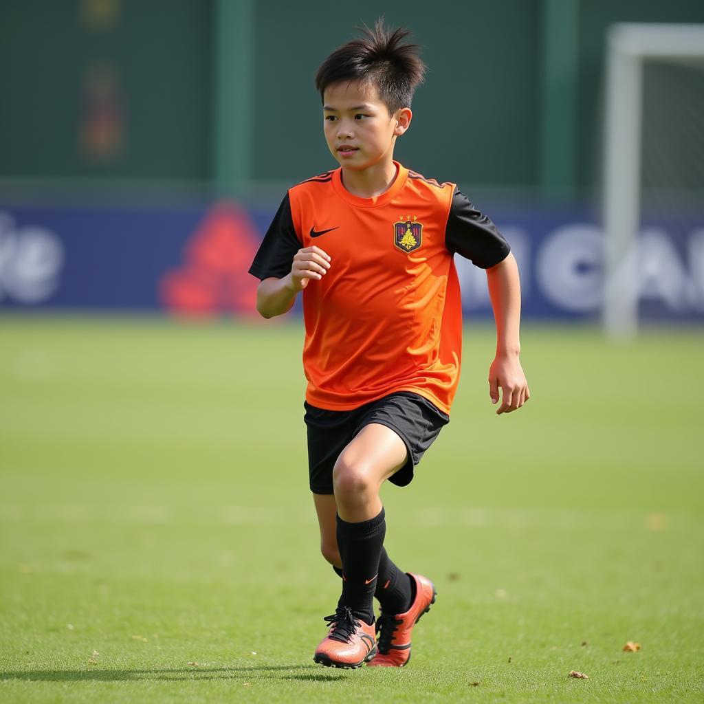 Vietnamese Footballer Training