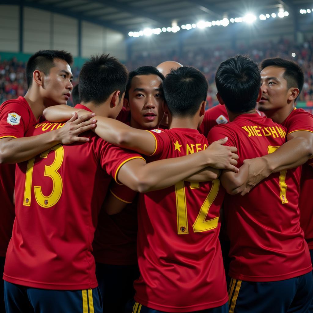 Vietnamese U23 fans watching a match together