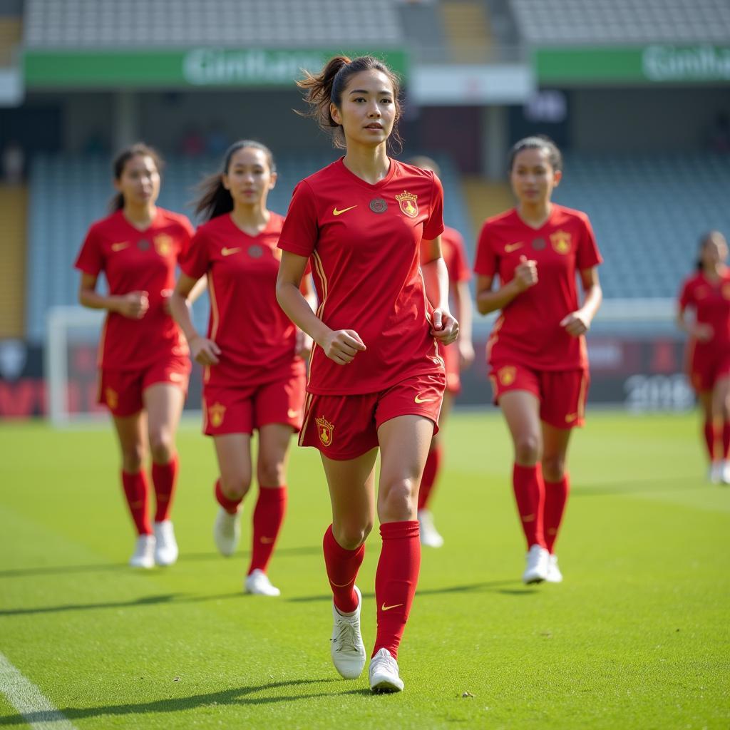 Vietnamese women's national football team training