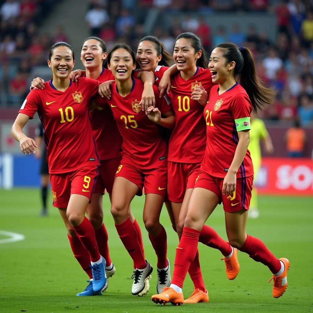 Vietnamese Youth Team Celebrating a Goal