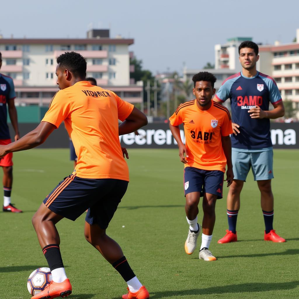 Viettel FC players training