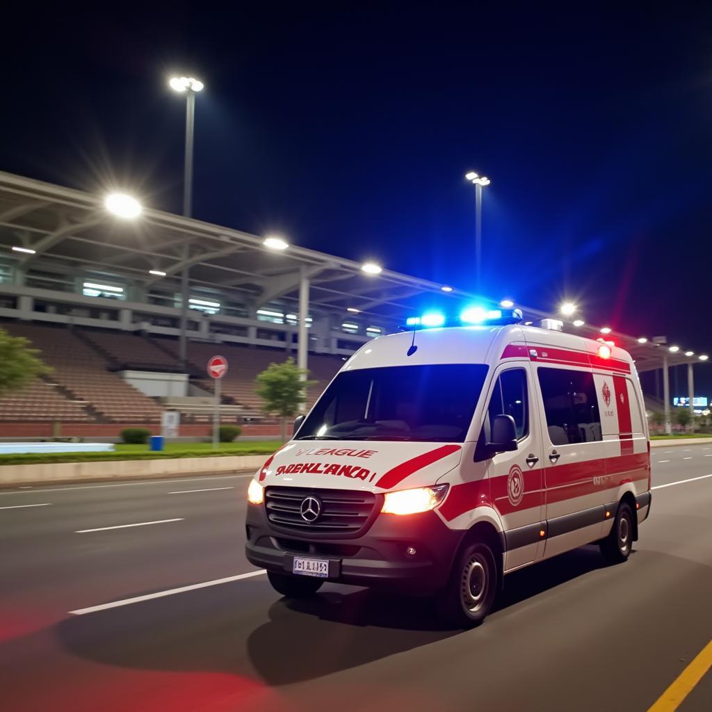 Ambulance Leaving V.League Stadium