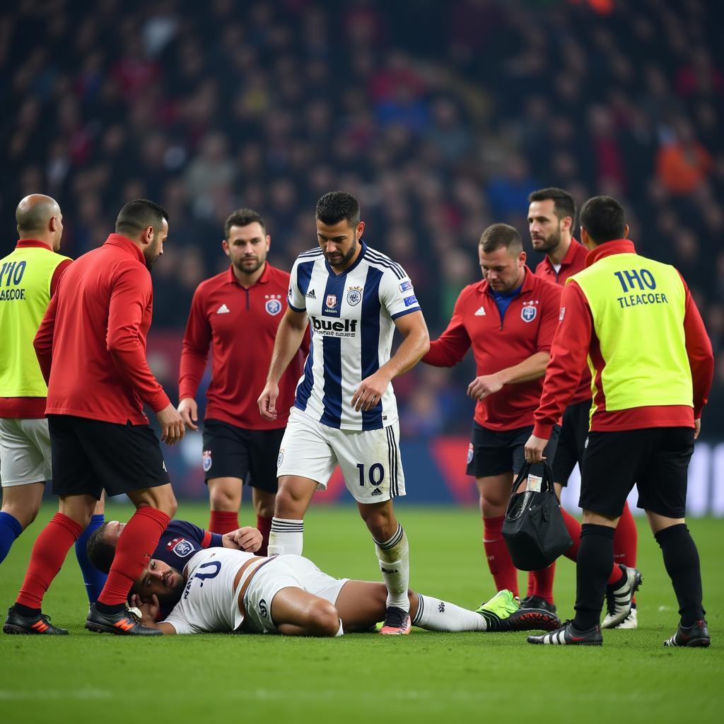 V.League Player Receiving Medical Attention on Field