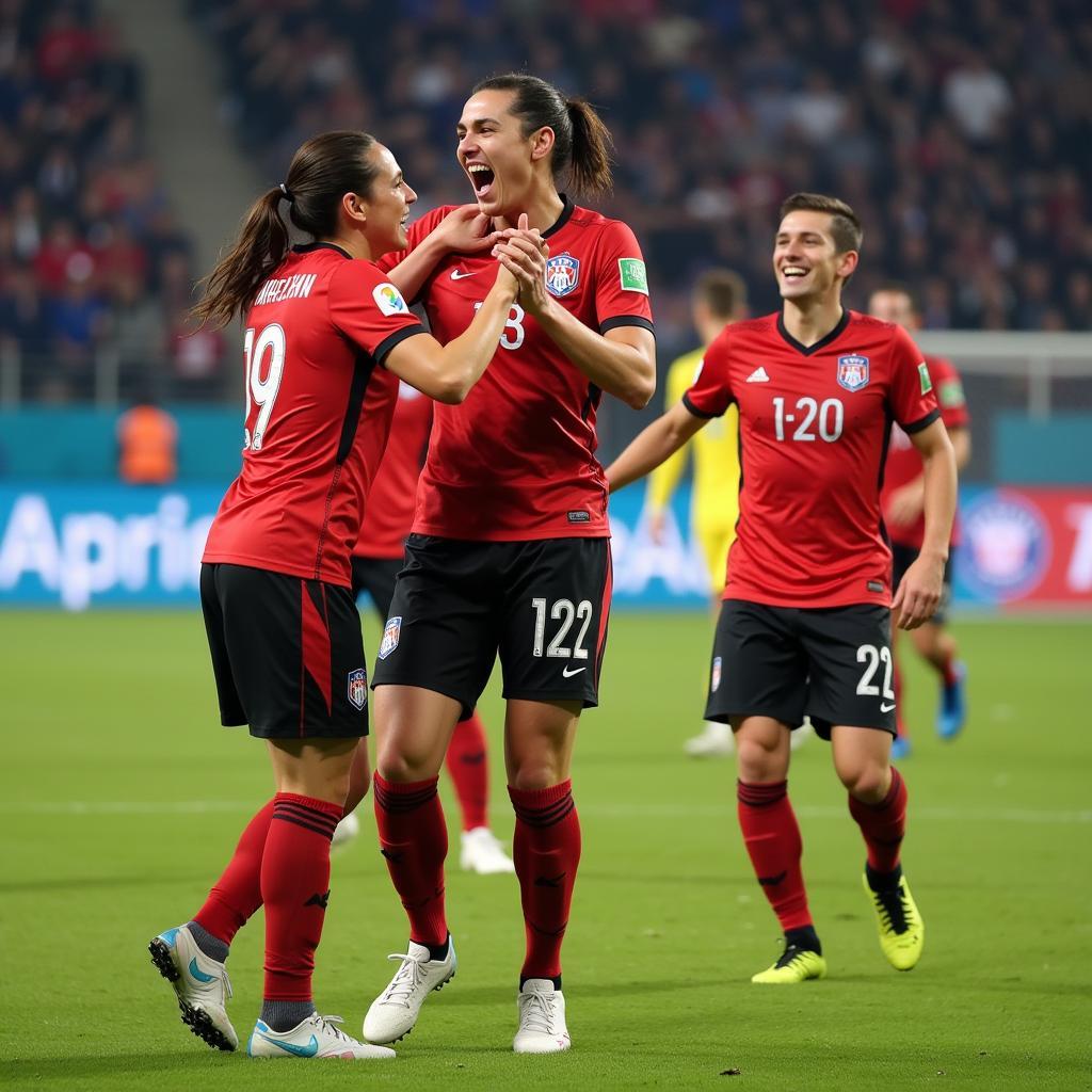 V.League Players Celebrating a Goal