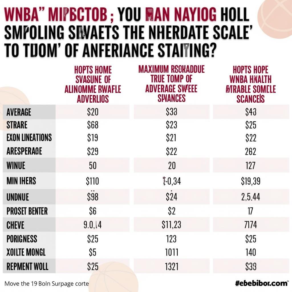 WNBA Salary Comparison Chart