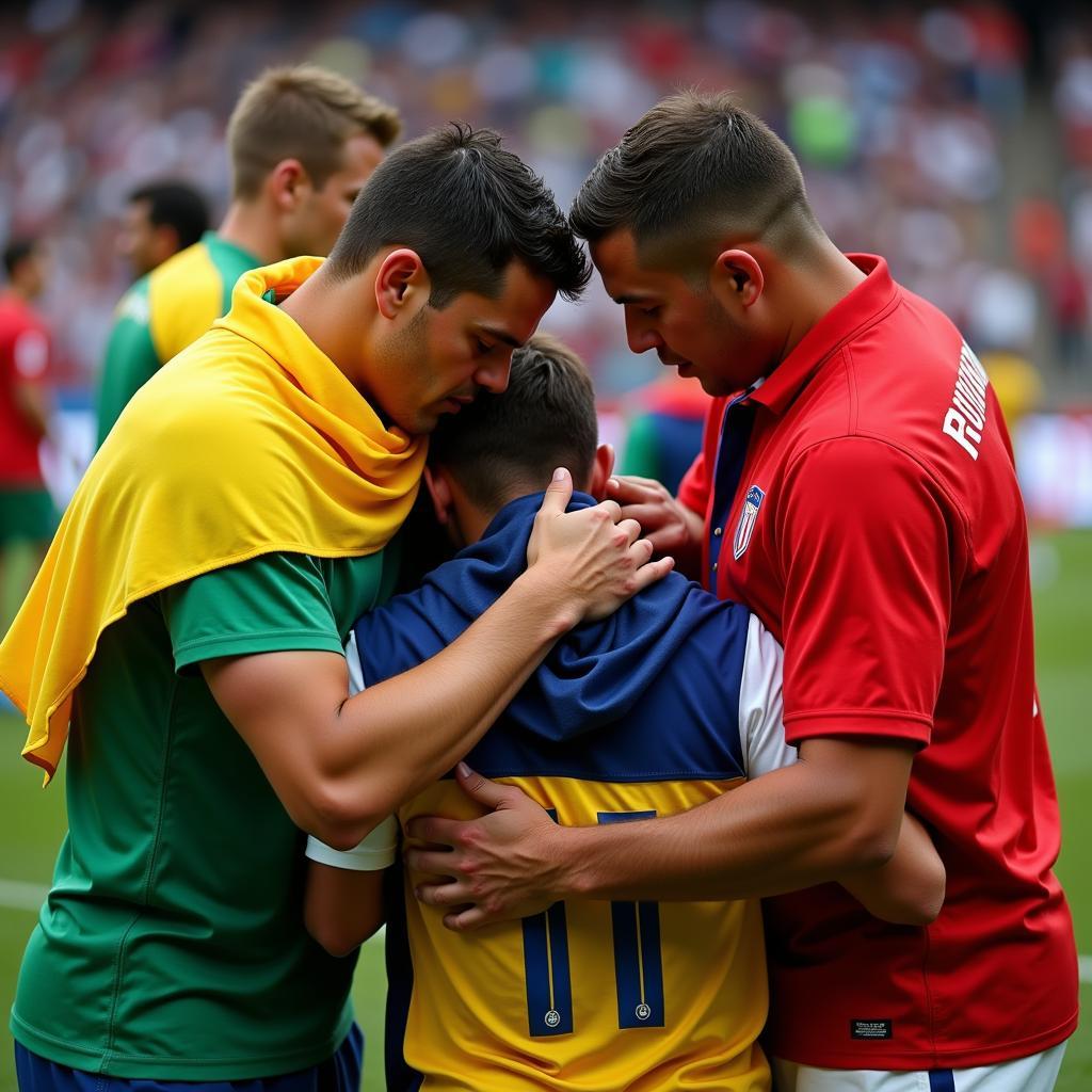 World Cup Fans Consoling Player