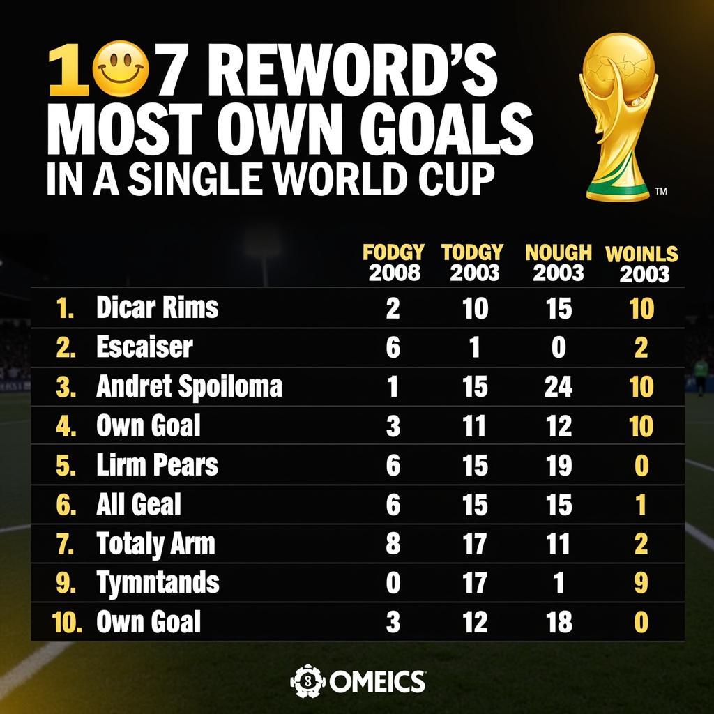 World Cup Own Goal Record