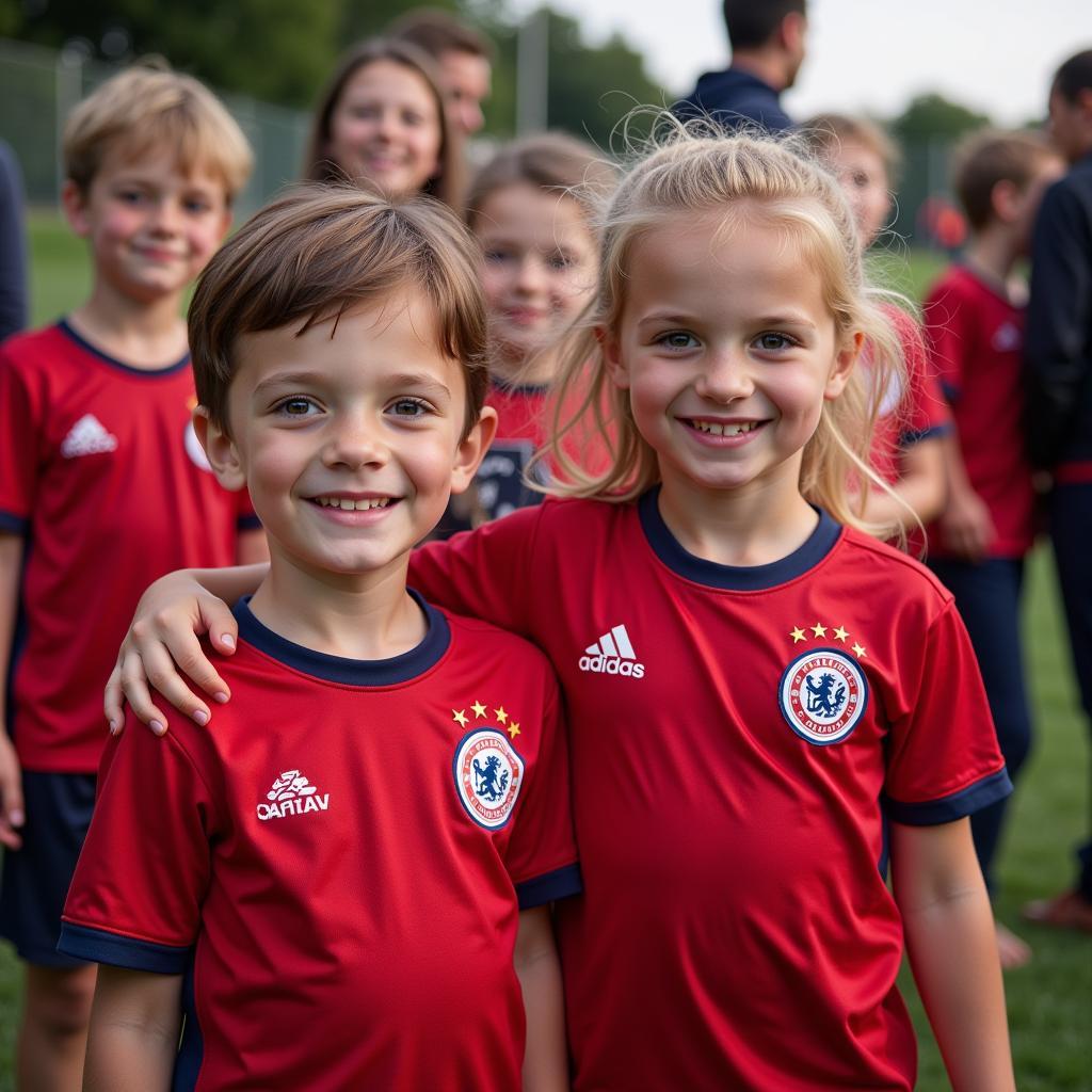 Young Fans Wearing Haaland Jerseys