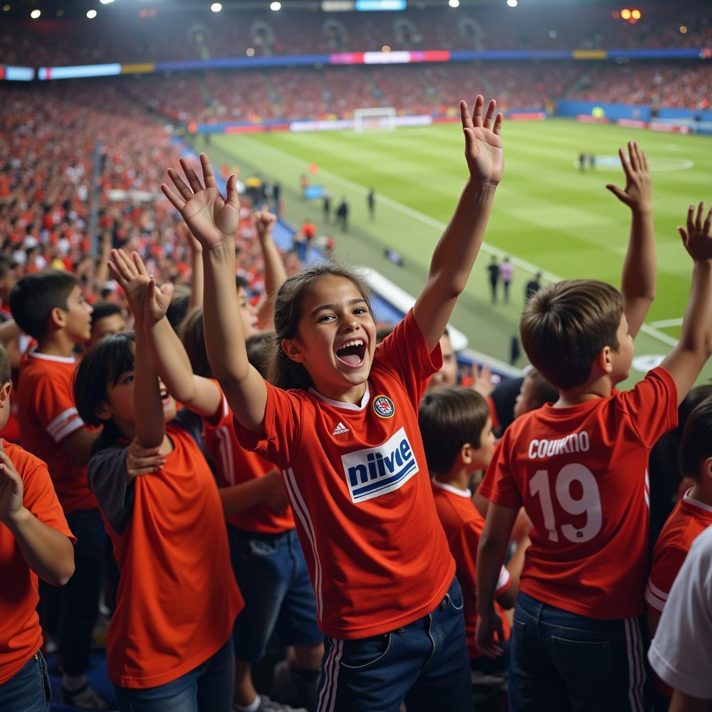 Young Fans Cheering for their Team 