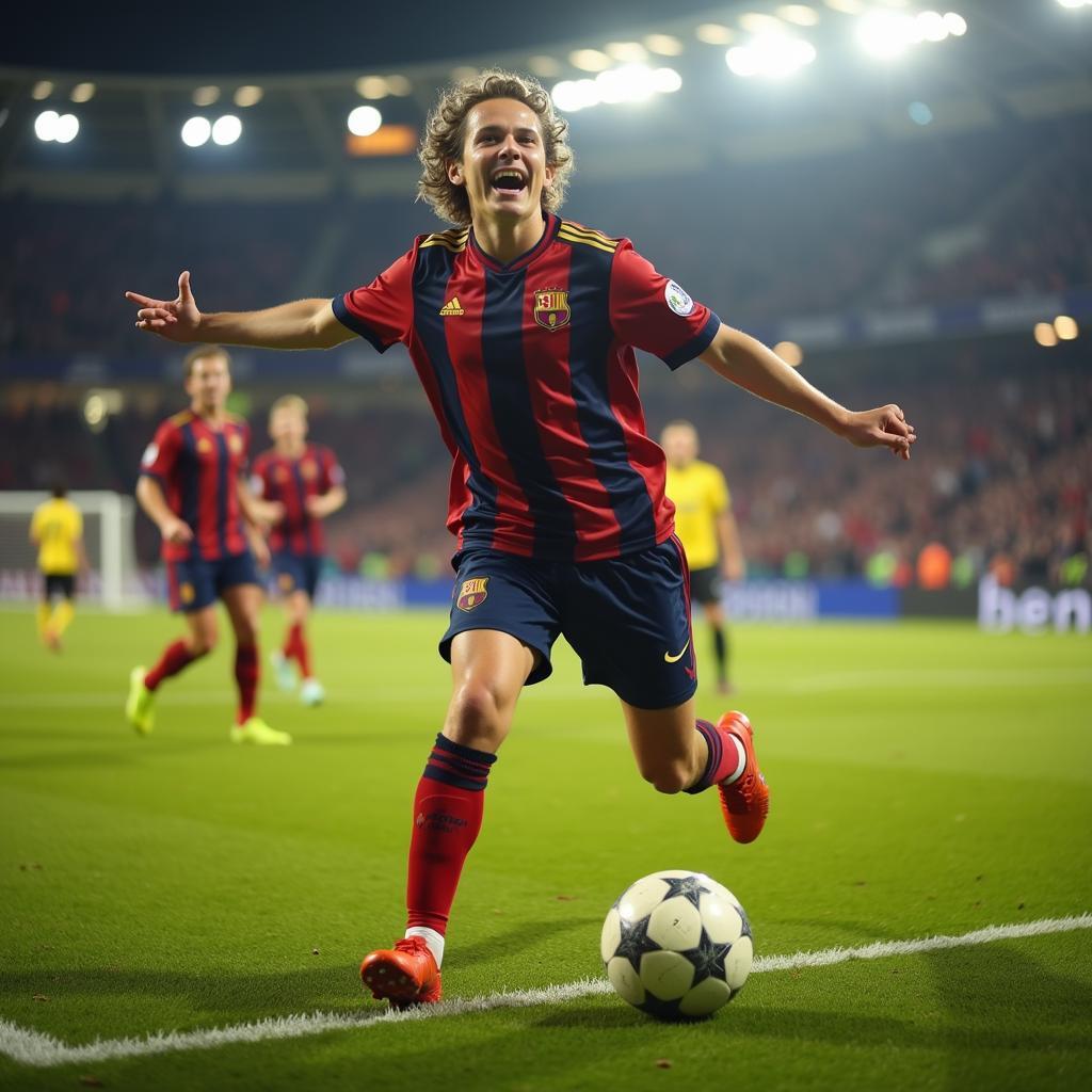 Young Player Celebrating Goal