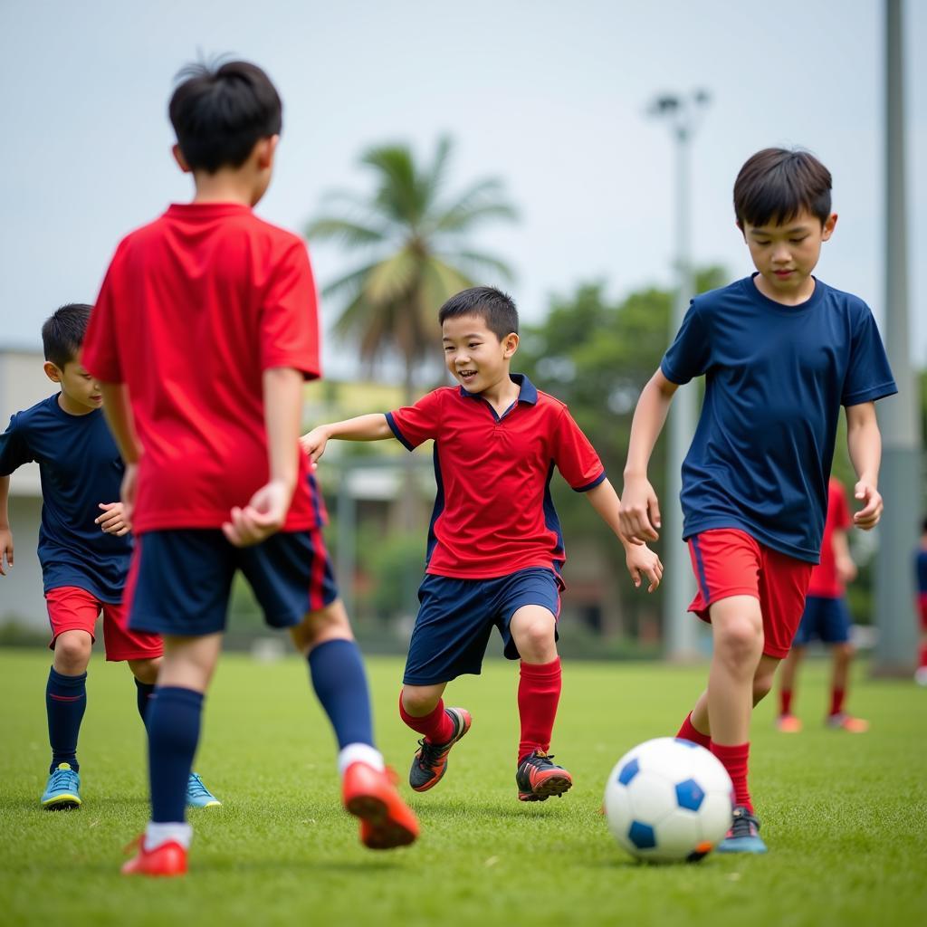 Young Vietnamese Footballers Training