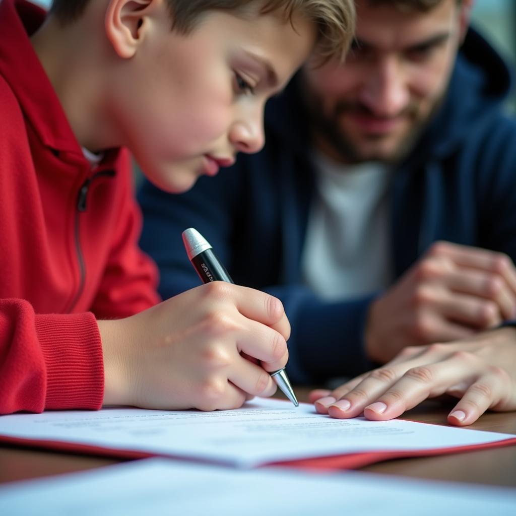 Young Player Signing Academy Contract