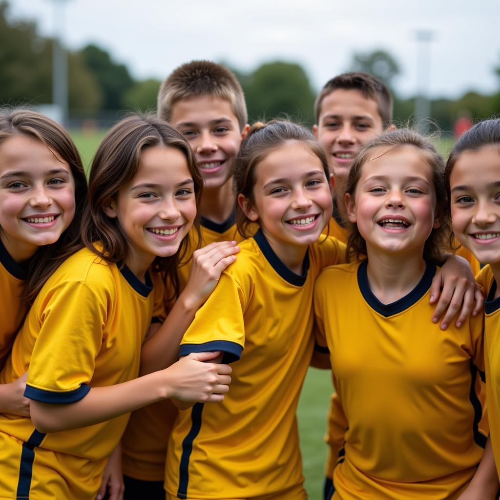 Celebrating a Goal with Youth Team