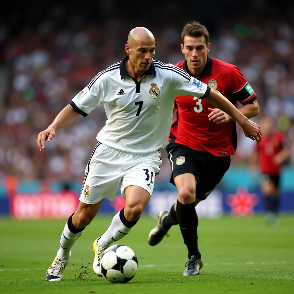 Zinedine Zidane showcasing his skills at the 2006 World Cup