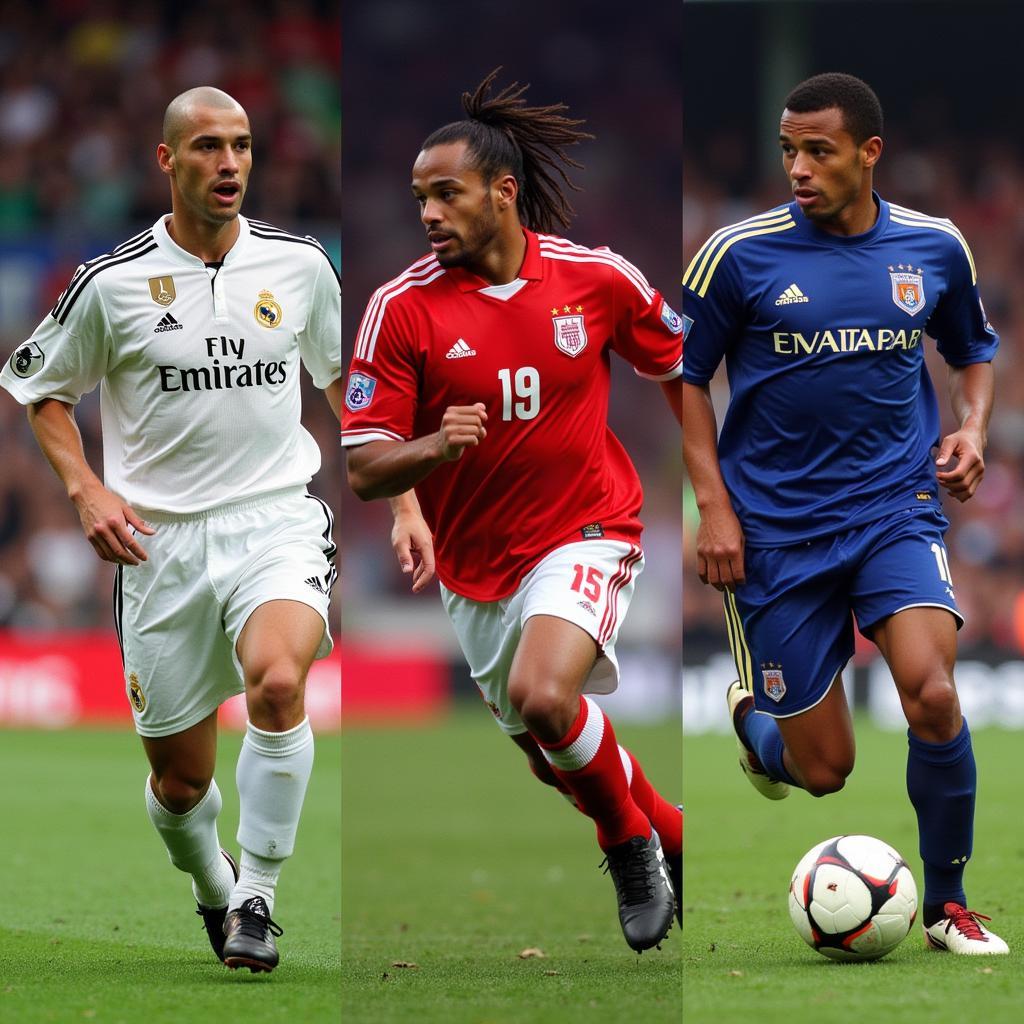 Zidane, Ronaldinho, and Vieira in action