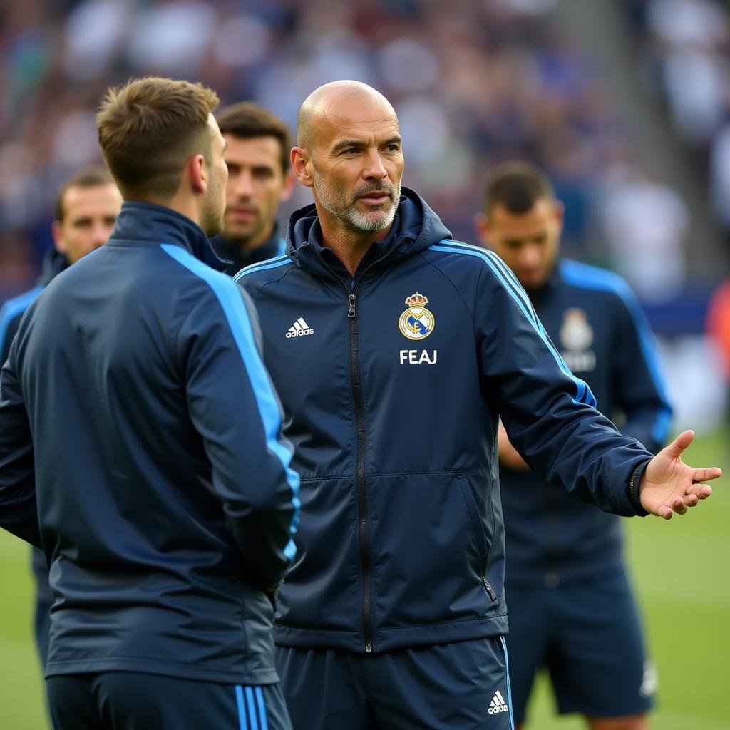 Zinedine Zidane during his return as Real Madrid's manager in 2019