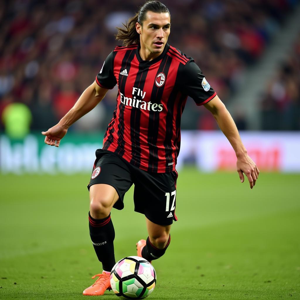 Zlatan Ibrahimović playing for AC Milan