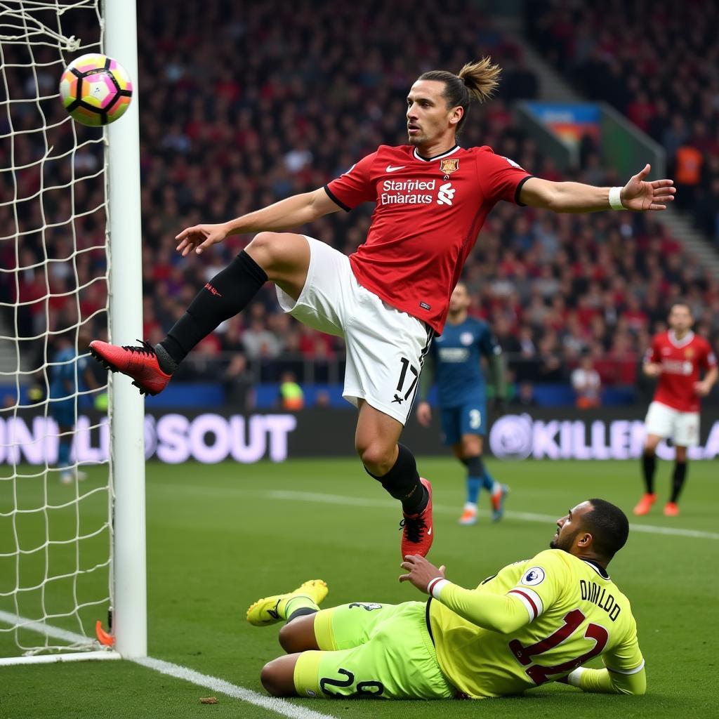 Zlatan Ibrahimovic scores an acrobatic goal