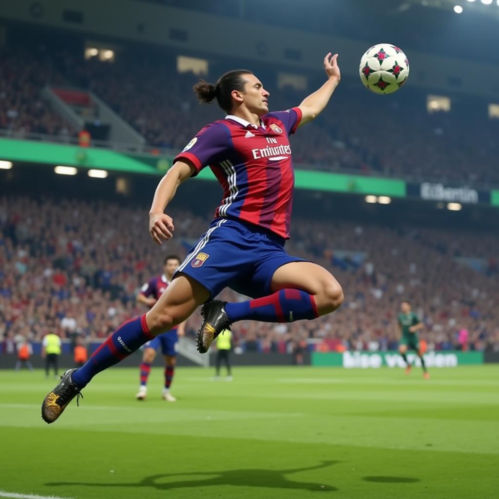 Zlatan Ibrahimović executing an acrobatic header in FO3