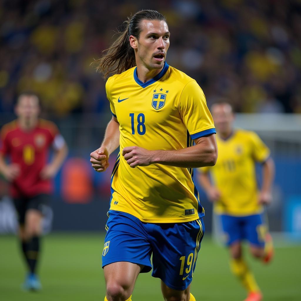 Zlatan Ibrahimović, leading the Swedish national team with pride and determination, embodies the fighting spirit and leadership qualities that have defined his career.