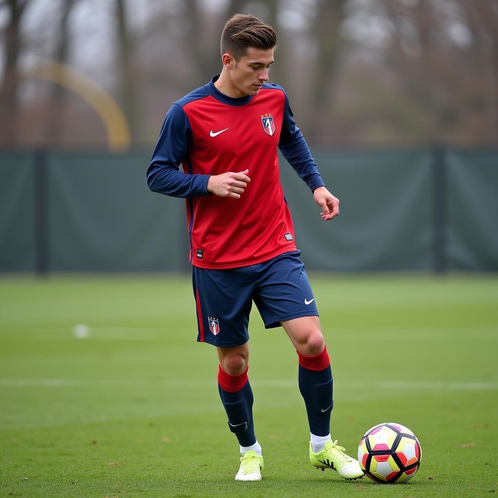 19 Year Old French Football Player Training at Academy