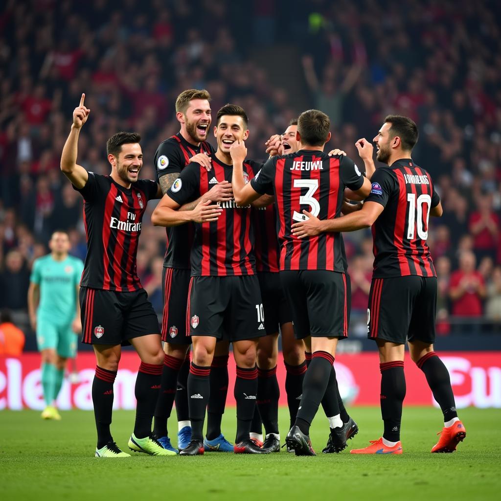 AC Milan Celebrating a Victory