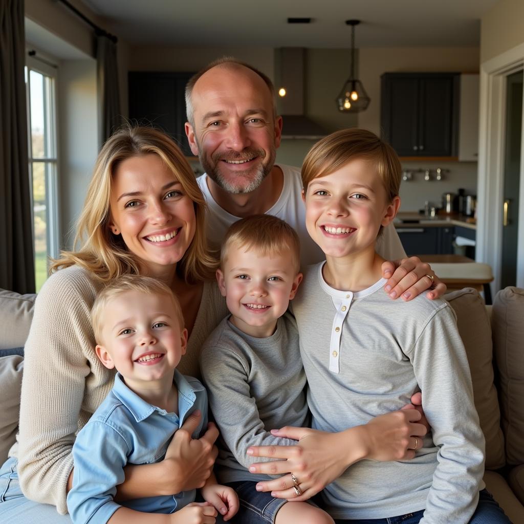 Alf-Inge Haaland with his wife and children