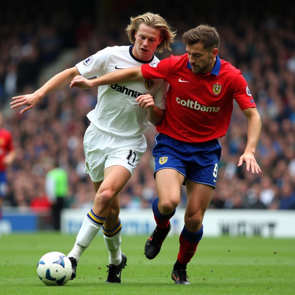 Alf-Inge Haaland playing for Leeds United