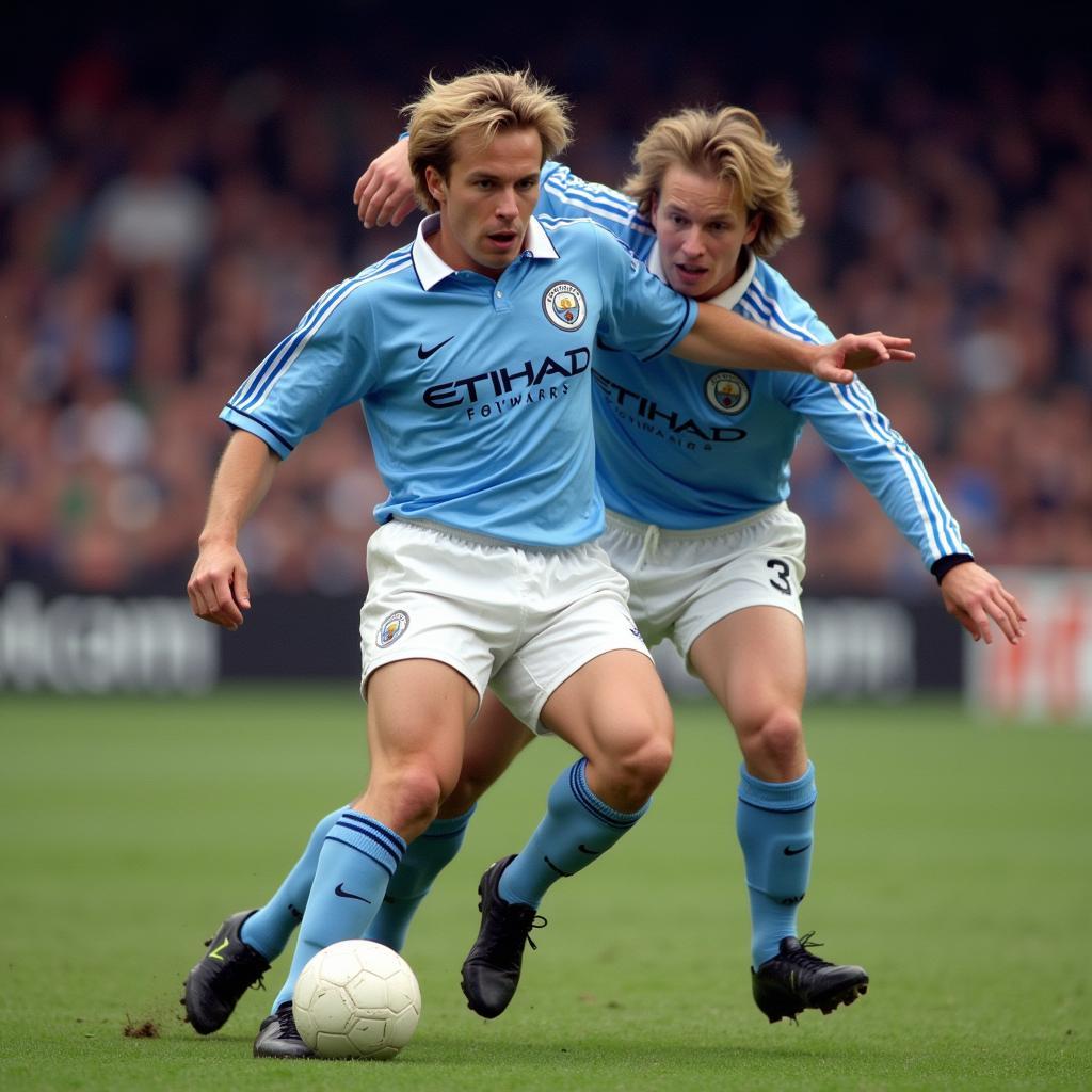 Alf Inge Haaland Tackling in a Man City Match