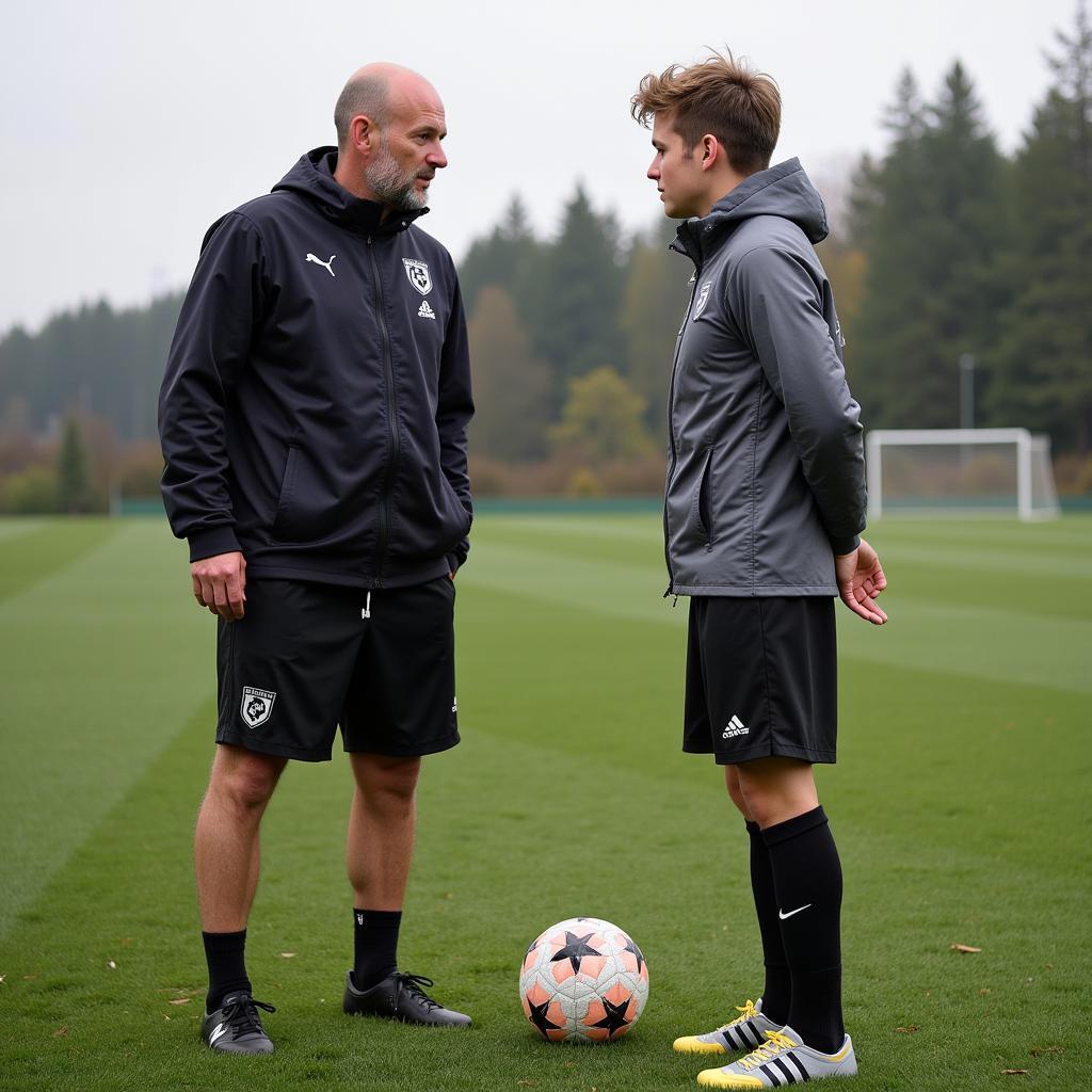 Alf Ingve Berntsen training a young Erling Haaland at Bryne FK