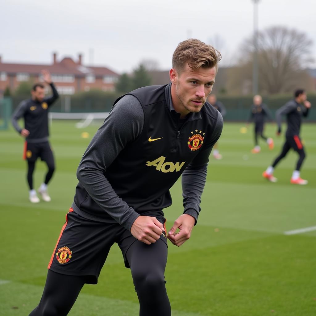 Alfie Haaland Training at Carrington