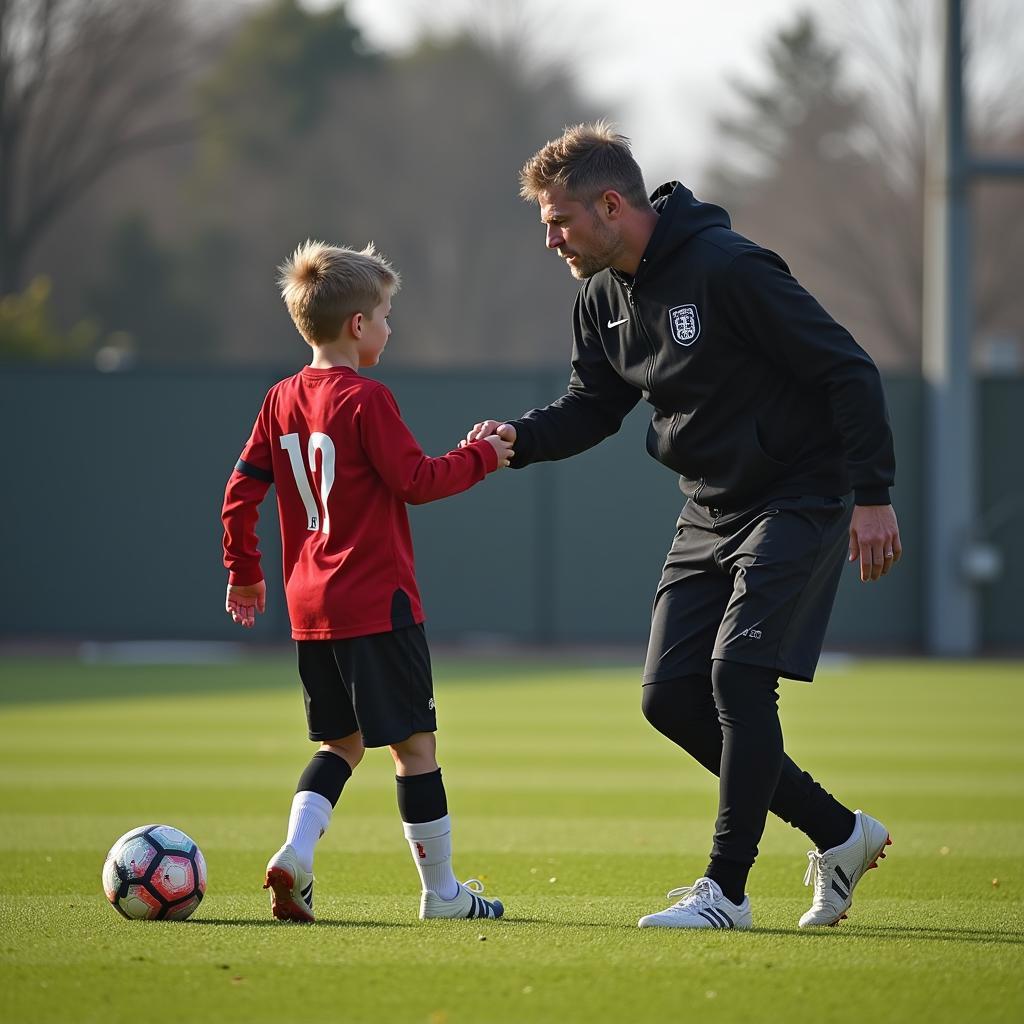 Alfie Haaland training with Erling Haaland