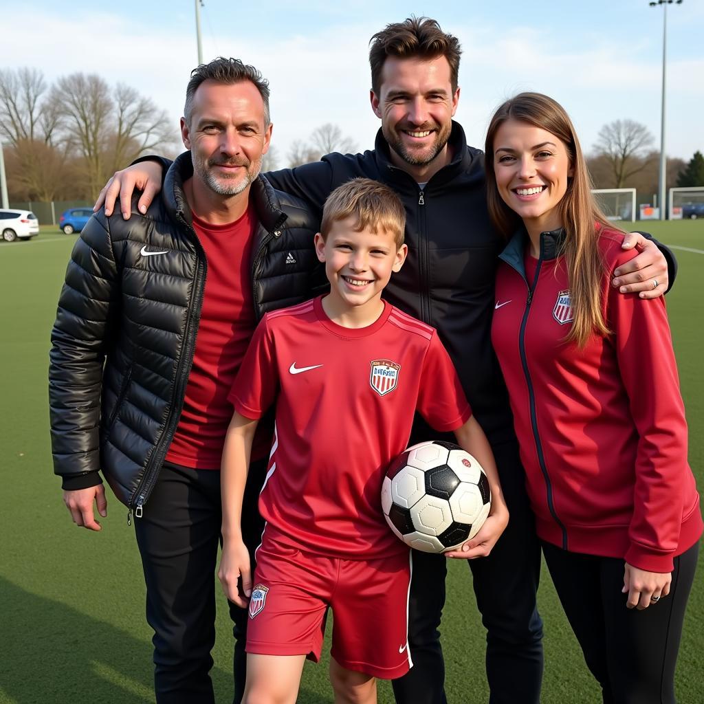 Alfie Haaland with his family