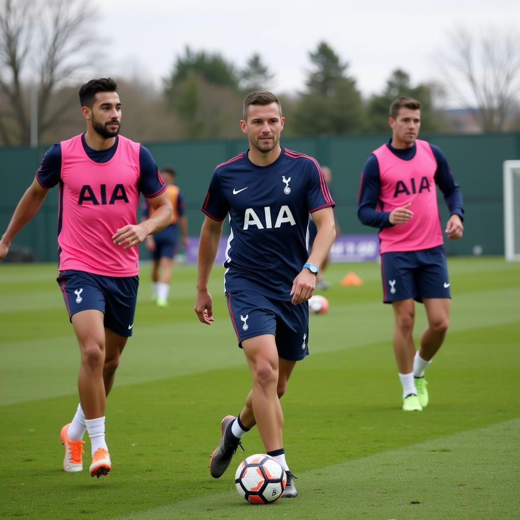 American players training at Tottenham Hotspur's training ground