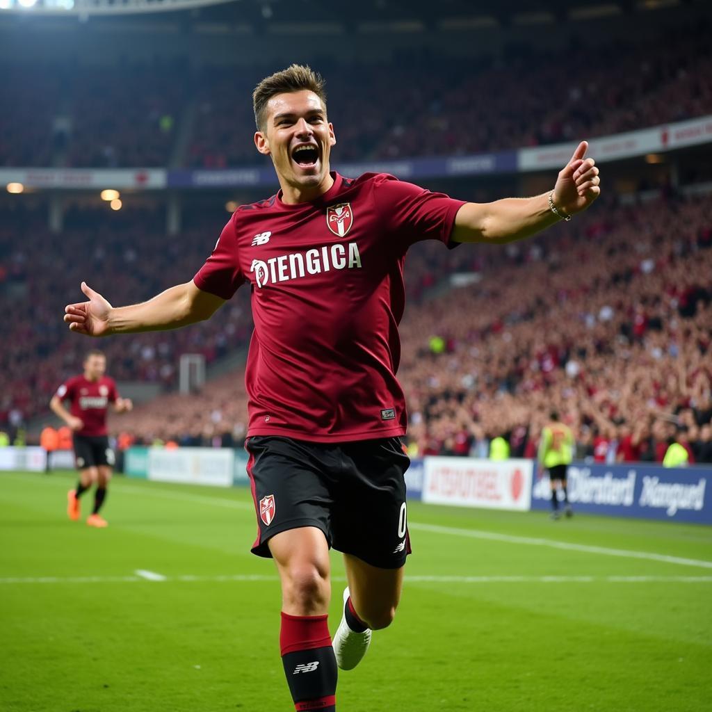 Andrea Belotti celebrating a goal for Torino