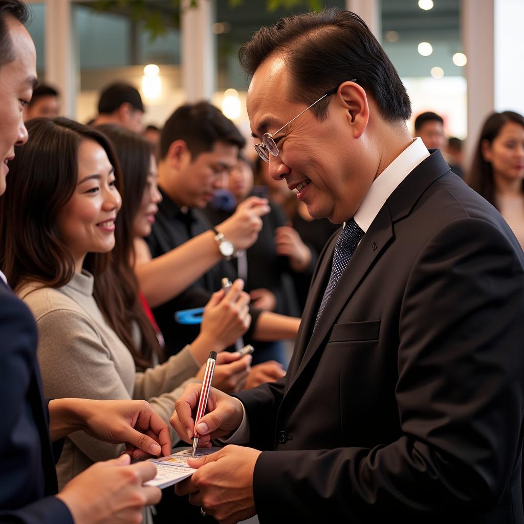 Anh Duc interacting with fans