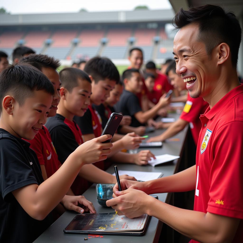 Anh Duc with Fans