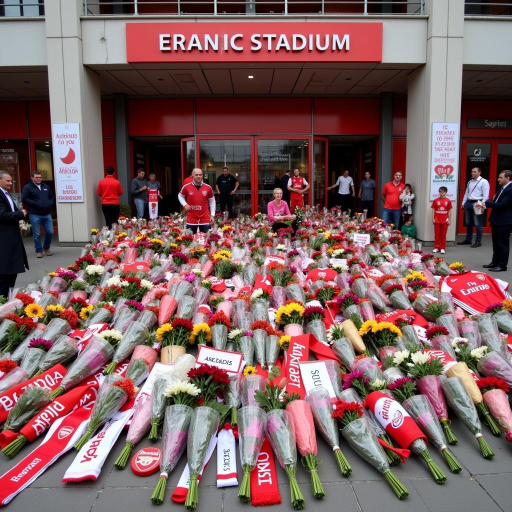 Arsenal fans create a touching memorial tribute