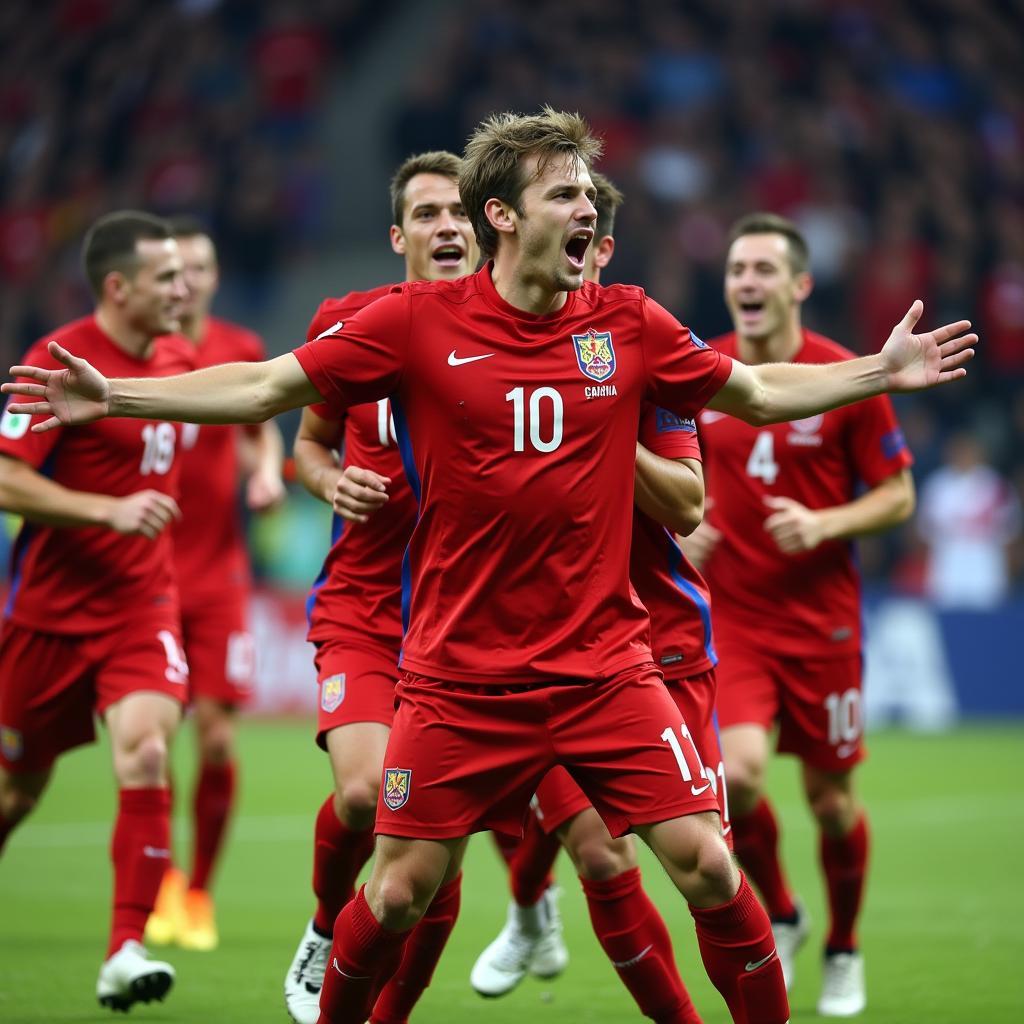 Arshavin playing for Russia National Team