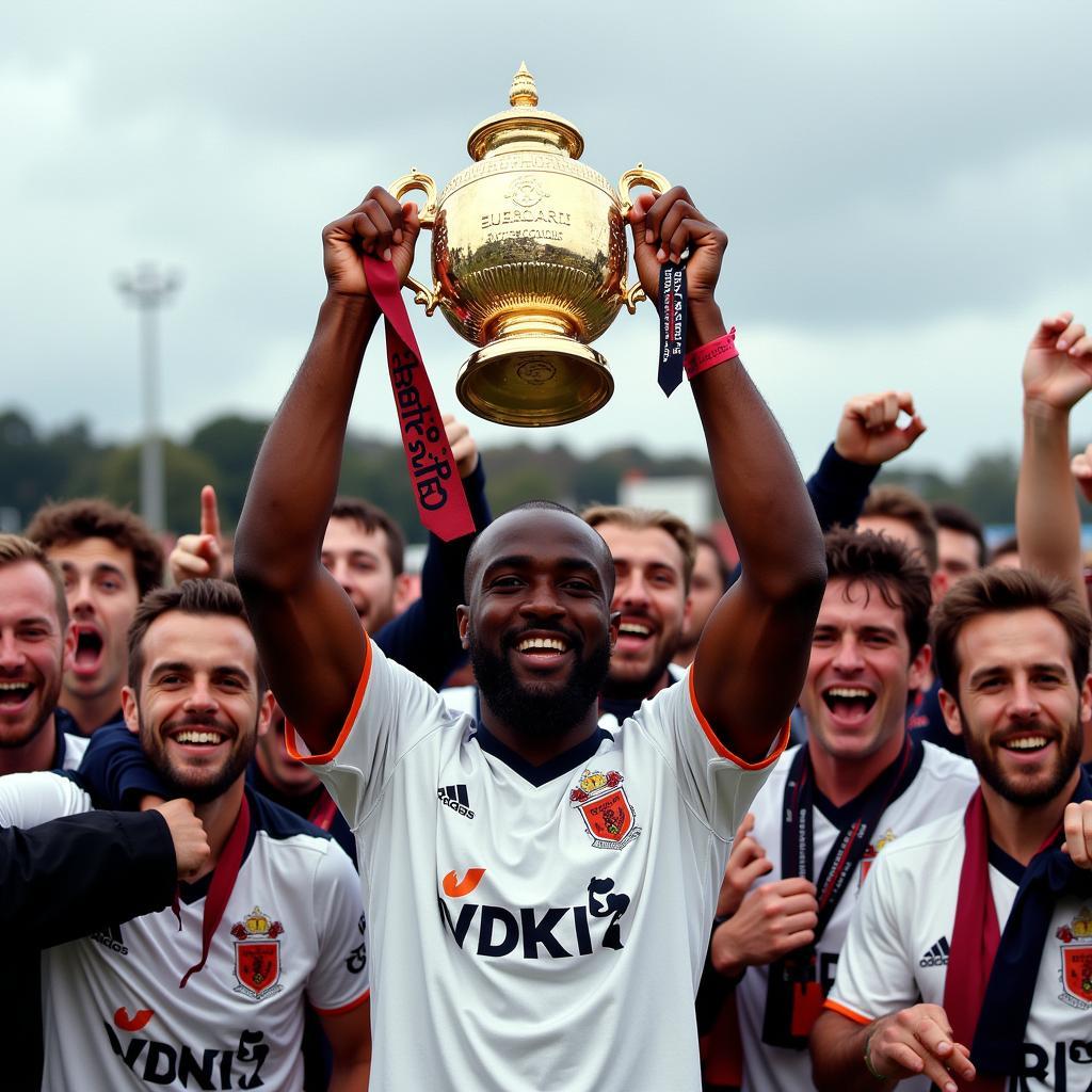 Ashley Williams lifting the League Cup as Swansea City captain