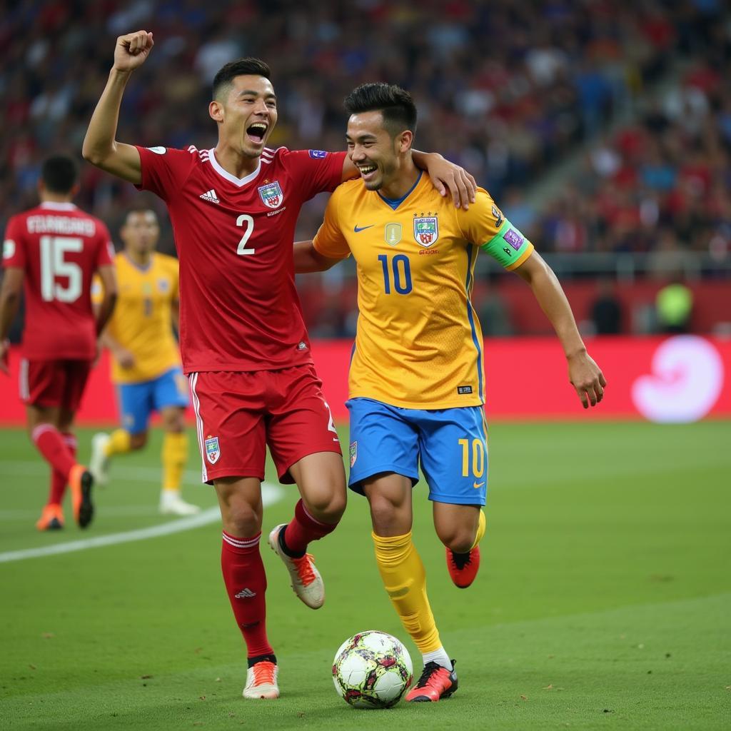 Asian Cup Player Celebrating Goal