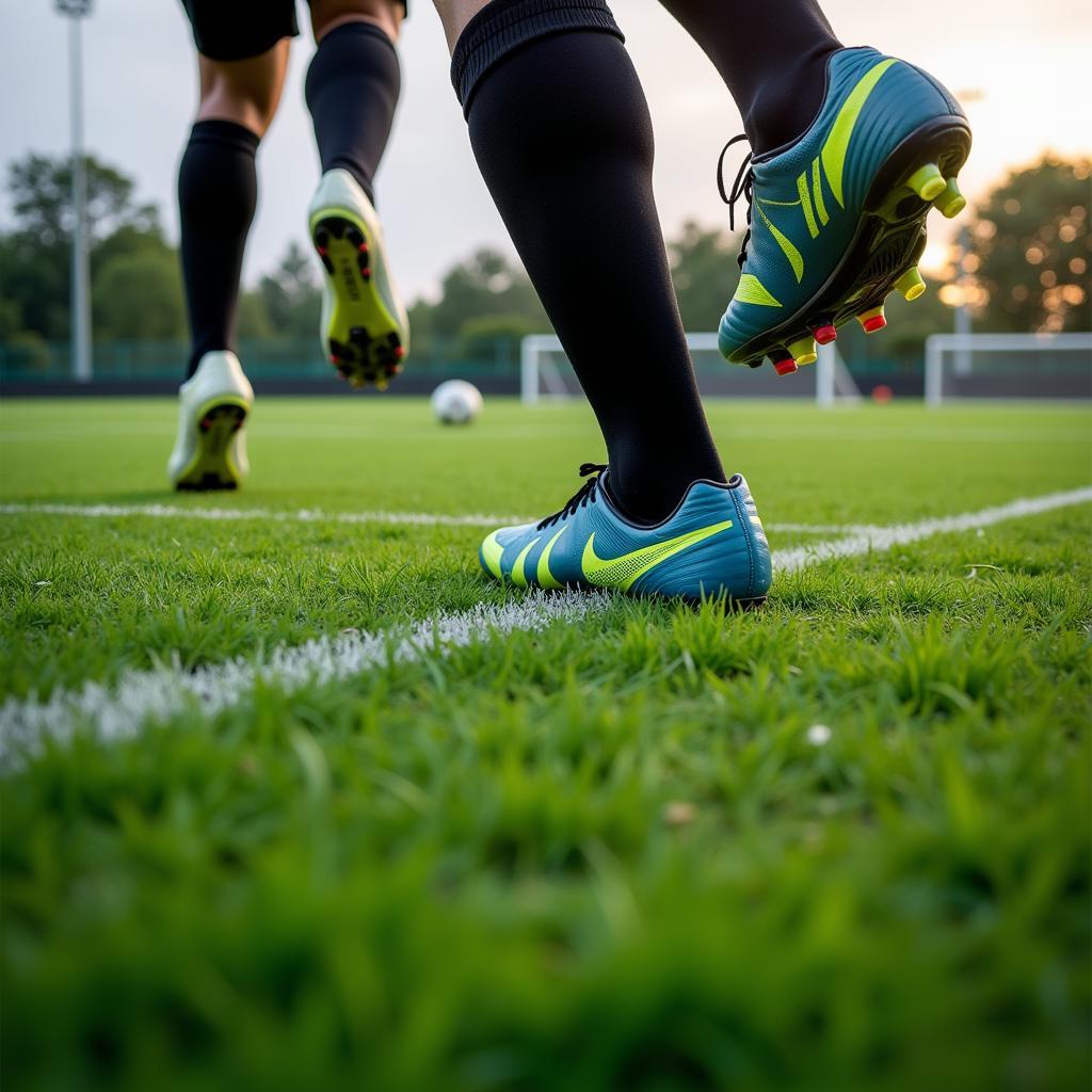 Football Boots on Grass for the Asian Games